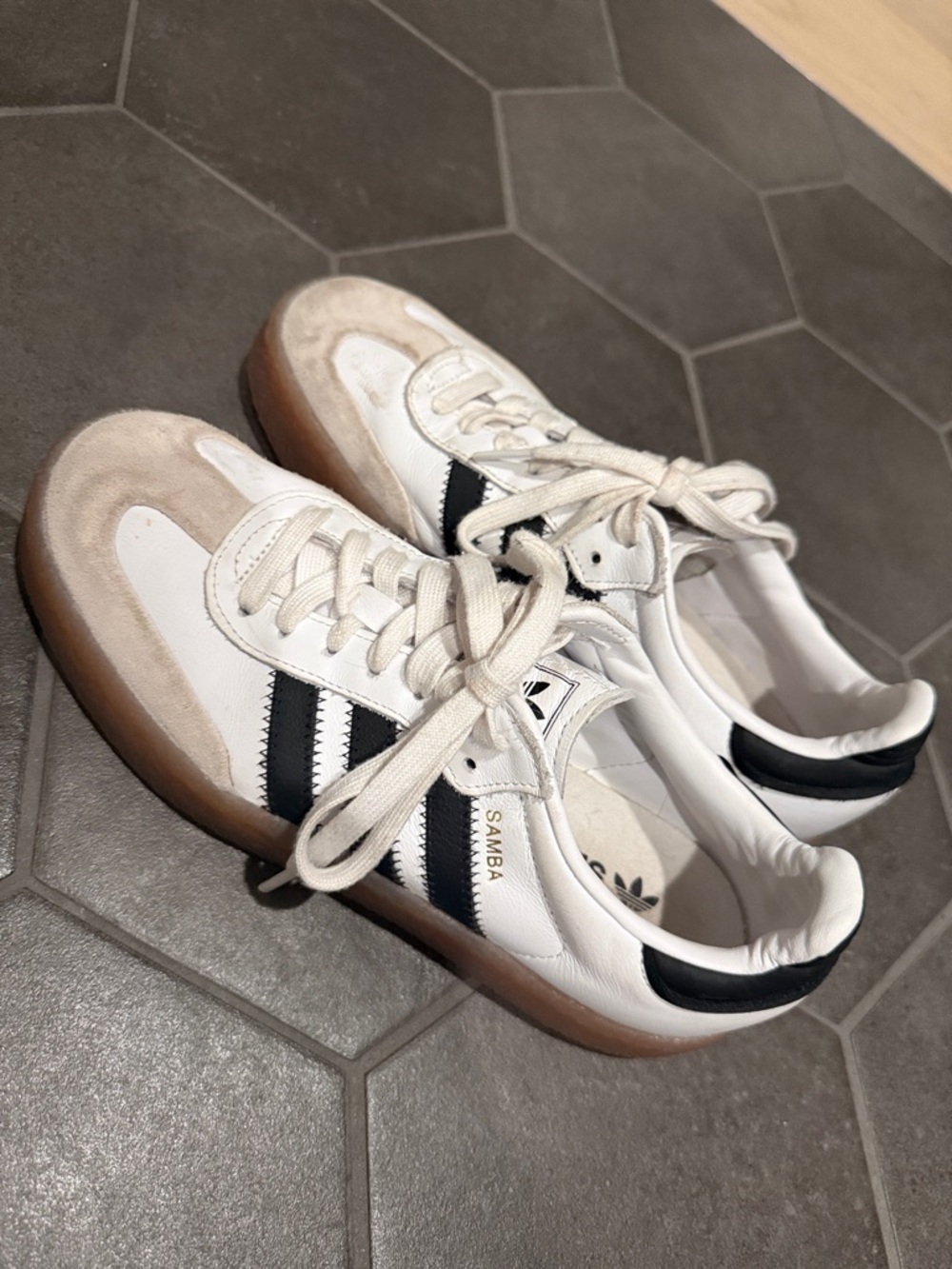 adidas White and Black Samba Sneakers